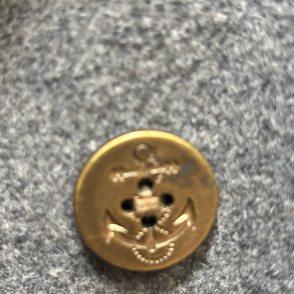 LANDS END WOOL GRAY CLASSIC TAILORED DOUBLE BREASTED NAUTICAL PEA COAT SZ 12 - Picture 13 of 13